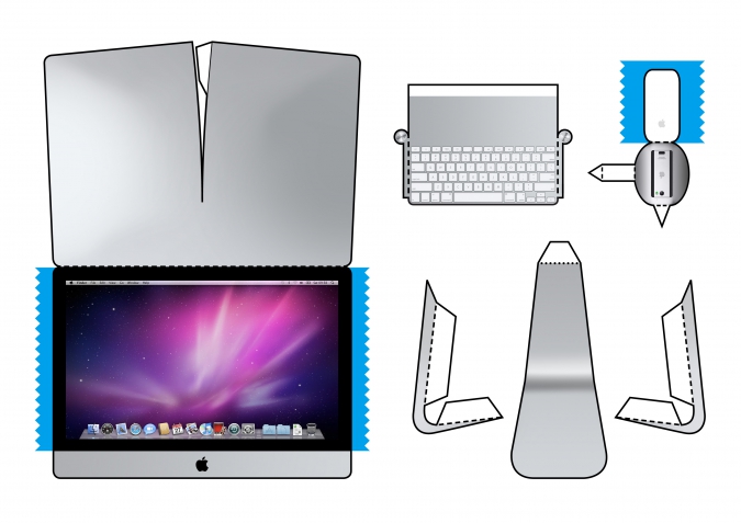 Распечатки: Компьютер (iMac) из бумаги