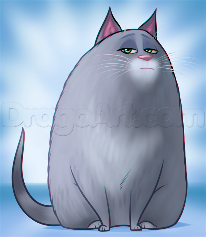 Рисуем кошку Хлою из мультфильма "Тайная жизнь домашних животных"