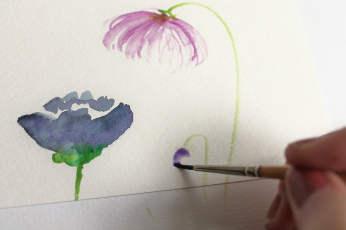 Как легко нарисовать цветы акварелью