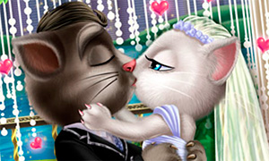 Игра поцелуи: Свадьба кота Тома и кошки Анжелы