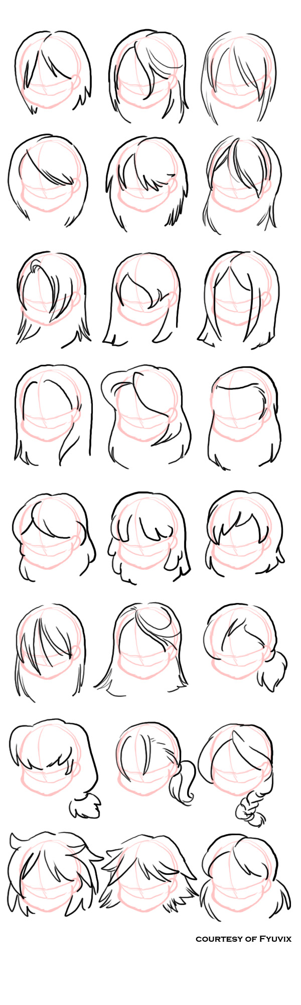 Как рисовать прически с прямыми волосами: картинки примеры