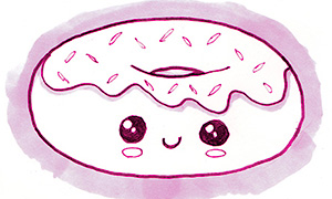 Рисуем очаровательный пончик, мороженое и облако за 6 шагов