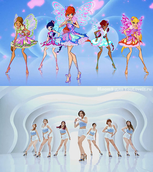 Танец Винкс Баттерфликс и клип корейской группы Rainbow
