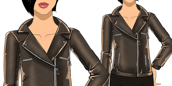 Рисуем одежду: Как нарисовать кожаную куртку
