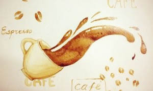 Рисуем рисунок с помощью кофе: видео урок