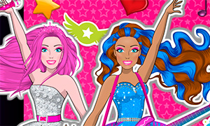 Игра Барби Рок Принцесса: Одевалка и раскраска