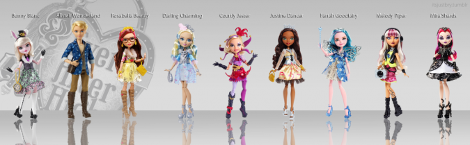 Персонажи Эвер Афтер Хай в виде кукол