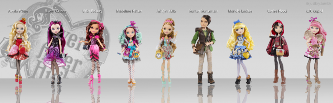 Персонажи Эвер Афтер Хай в виде кукол