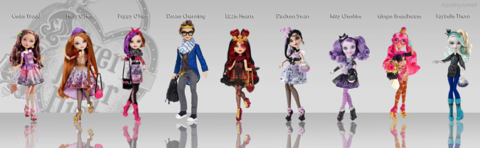 Персонажи Эвер Афтер Хай в виде кукол