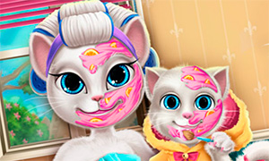 Игра для девочек: Преображение для мамы кошки Анжелы и её дочки