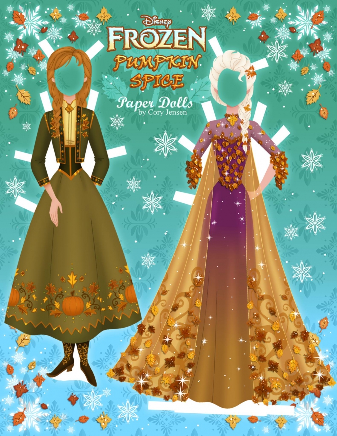 Бумажные куклы Эльзы и Анны: Новые наряды