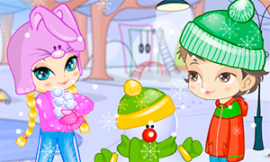 Игра для девочек: Зимняя одевалка двух друзей
