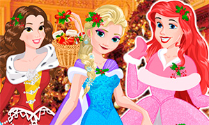 Игра для девочек: Новогодняя одевалка Дисней Принцесс