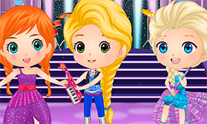 Игра Дисней Принцессы: Чиби рок звезды в стиле Барби