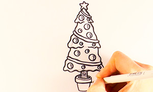 Как легко нарисовать новогоднюю ёлку