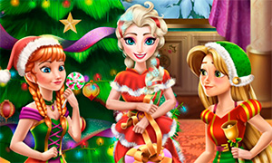 Игра для девочек: Новогодний праздник Дисней Принцесс