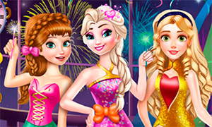 Игра для девочек: Новогодний бал Дисней Принцесс