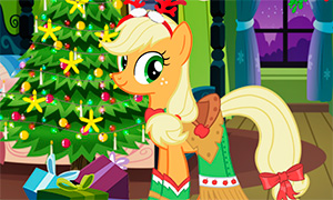Игра Дружба это Чудо: Новогодняя одевалка пони Эпплджек