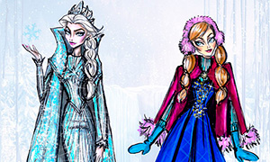 Дисней Принцессы в дизайнерских зимних нарядах