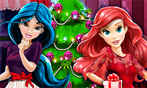Игра для девочек: Новогодняя ёлка Дисней Принцесс
