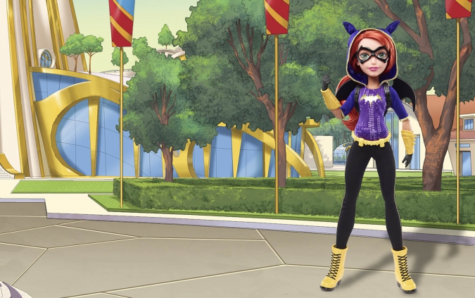 Куклы DC Super Hero Girls на фонах из мультфильма