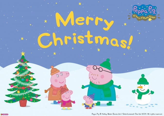 Свинка Пеппа: Новогодние распечатки - плакат, гирлянда и картинки