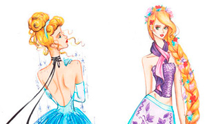 Дисней Принцессы топ модели - иллюстрации в стиле высокой моды