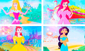 Приветственные анимации с принцессами Дисней