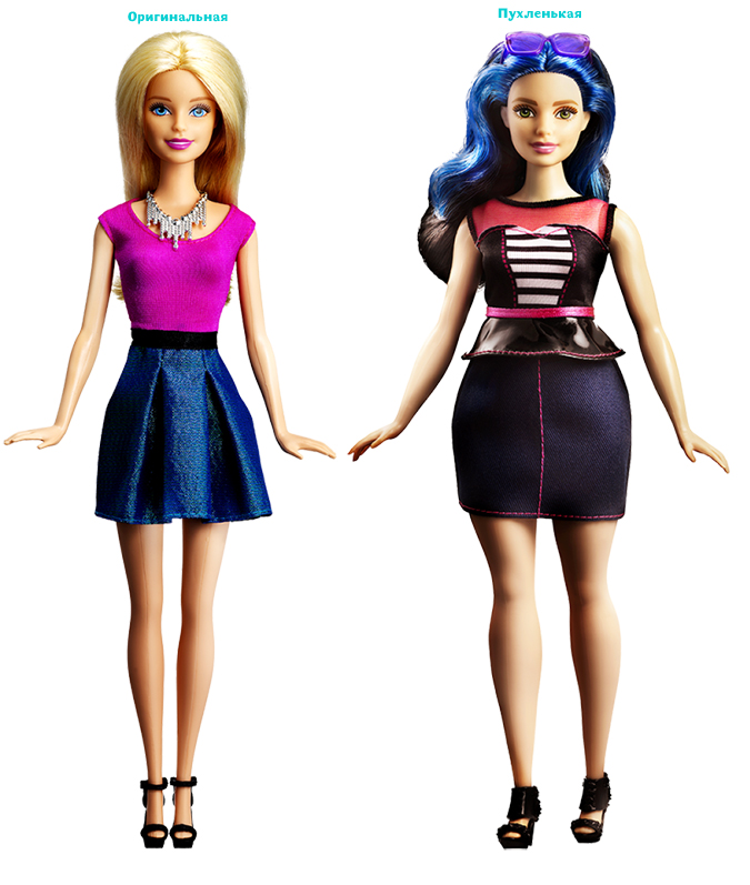 Новые тела кукол Барби: Пухленькие высокие и низкие куклы Барби