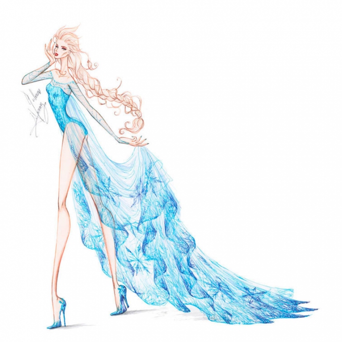 Дисней Принцессы топ модели - иллюстрации в стиле высокой моды