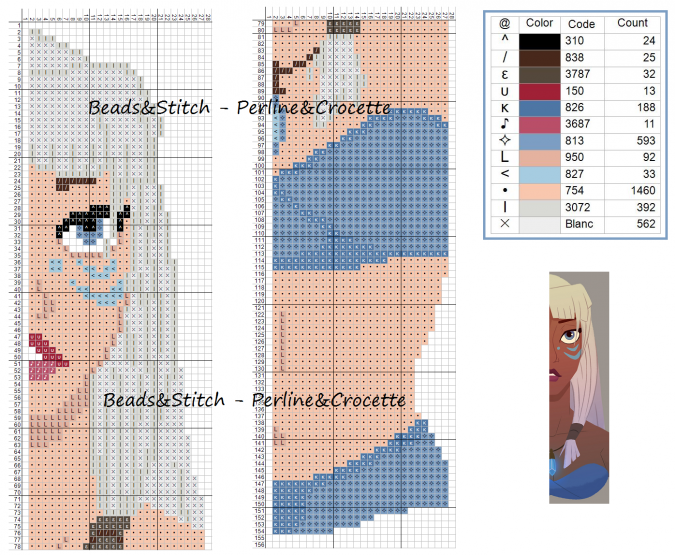 Схемы для вышивки закладок с героинями Дисней