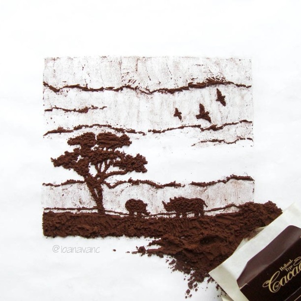 Красиво и вкусно: Рисунки шоколадной крошкой