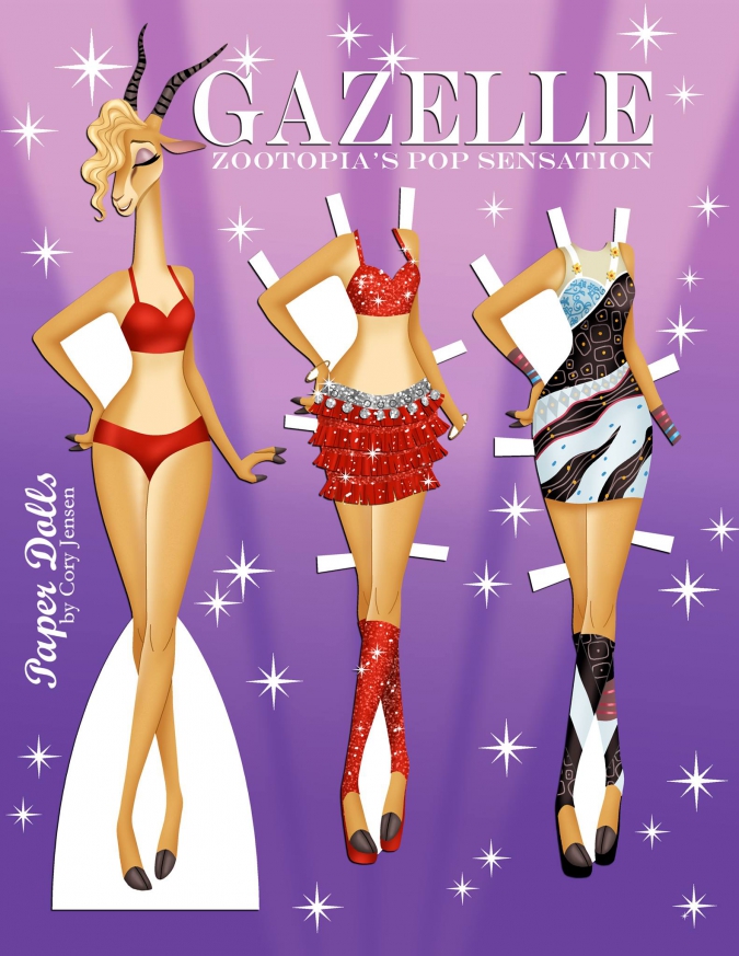 Зверополис: Бумажная кукла Газель с нарядами