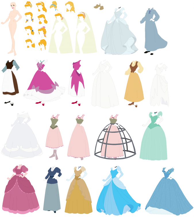 Манекены с принцессами Дисней и героинями других мультфильмов