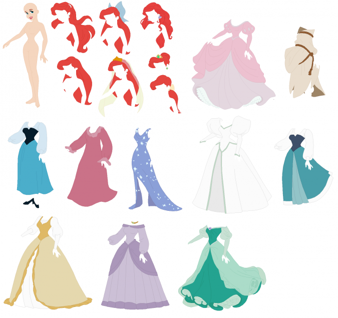 Манекены с принцессами Дисней и героинями других мультфильмов