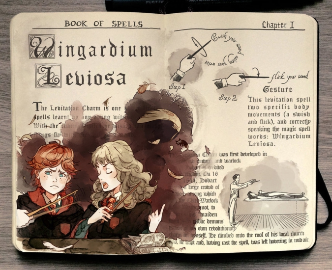 Гарри Поттер: Иллюстрации словно страницы из книг