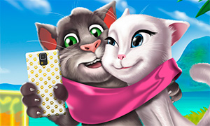 Игра: Селфи кота Тома и кошки Анжелы