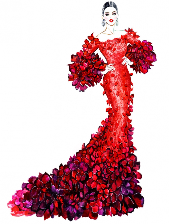 Кокетливые и изящные цветочные фэнш иллюстрации Sunny Gu