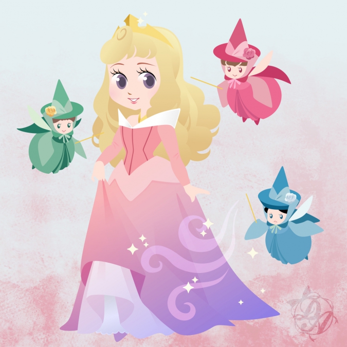Принцессы Диснея девочки в красивых иллюстрациях