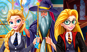 Игра: Эльза и Рапунцель в школе магии