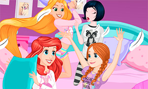 Игра для девочек: Пижамная вечеринка у Дисней Принцесс