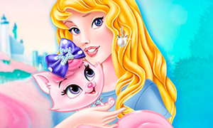 Игра для девочек: Принцесса Аврора и её кошка Милашка