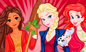 Игра для девочек: Дисней Принцессы и тайный Дед Мороз