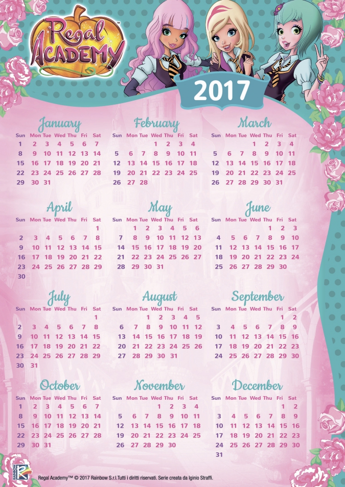 Календарь на 2017 год: World of Winx и Королевская Академия