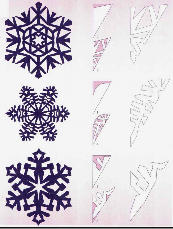 Новогодние поделки: Схемы снежинок из бумаги