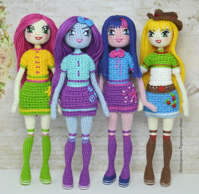Вязаные куклы Девочек из Эквестрии