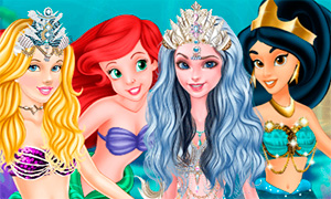 Игра для девочек: Пижамная подводная вечеринка Ариэль