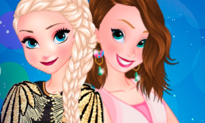 Игра для девочек: Эльза и Анна в коктейльных платьях