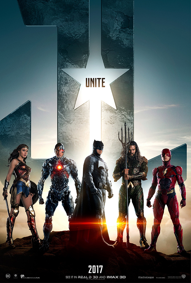 Лига Справедливости постер со всеми персонажами