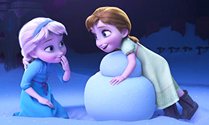 Две малышки воссоздали сцену из мультфильма "Холодное Сердце"